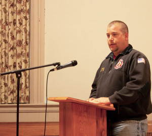 Fire Chief Matt Wilson explains the need for replacement equipment.