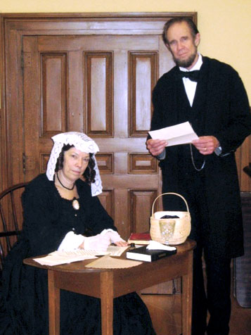 Sharon and Steve Wood as Sara Josepha Hale and President Lincoln in "Our National Thanksgiving"