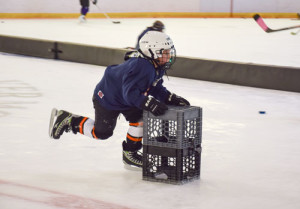 Children participate at Try Hockey for Free Day at VA. No experience necessary.