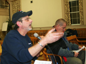 Ambulance services chief Dan Cook explains the problems with getting service on some days. All photos by Shawn Cunningham
