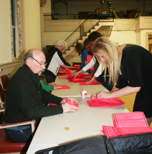 Following the close of polls at 7 p.m., Justices of the Peace get down to the task of counting ballots.