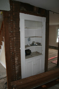 A dining room hutch.