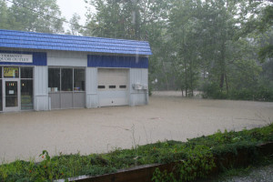 The Sunoco station with the area in question flooding on July 28, 2014