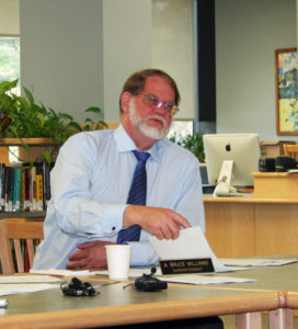 Bruce Williams, Two Rivers Supervisory Union superintendent, explains the change in policy. Photos by Shawn Cunningham. 