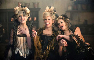 Cinderella's step-mother and sisters have fun at her expense in "Into the Woods"