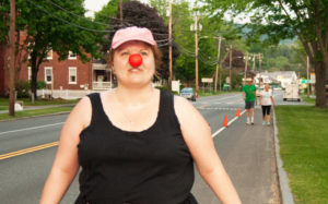Sara Gagnon, taking a lap near the end of Red Nose Day