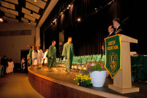 The class of 2016 marches on stage to Pomp and Circumstance