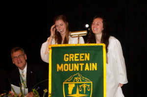 Senior awards night is always good for at least one fit of giggles as class officers Sarah Baker and Sarah Martel welcome the audience