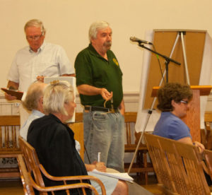 Historical Society President Ron Patch decries the