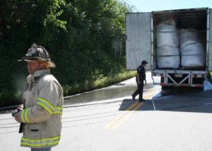 The truck was carrying silica.