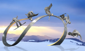 Proposed sculpture to Jake Burton Carpenter of Burton Snowboards. Rendering from artist's website.