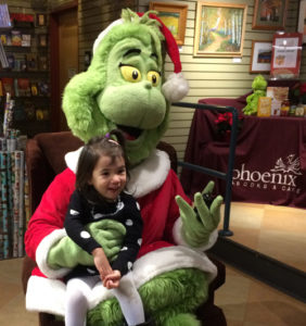 Grow your heart three sizes by visiting with the Grinch and donating to food banks
