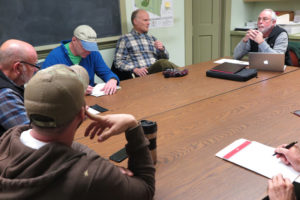Members of area select boards and the Londonderry Policing Committee discuss the concept of a regional police force Photo by Bruce Frauman
