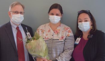 Lindsey Pollard, center, 2022 Spirit of Nursing Award