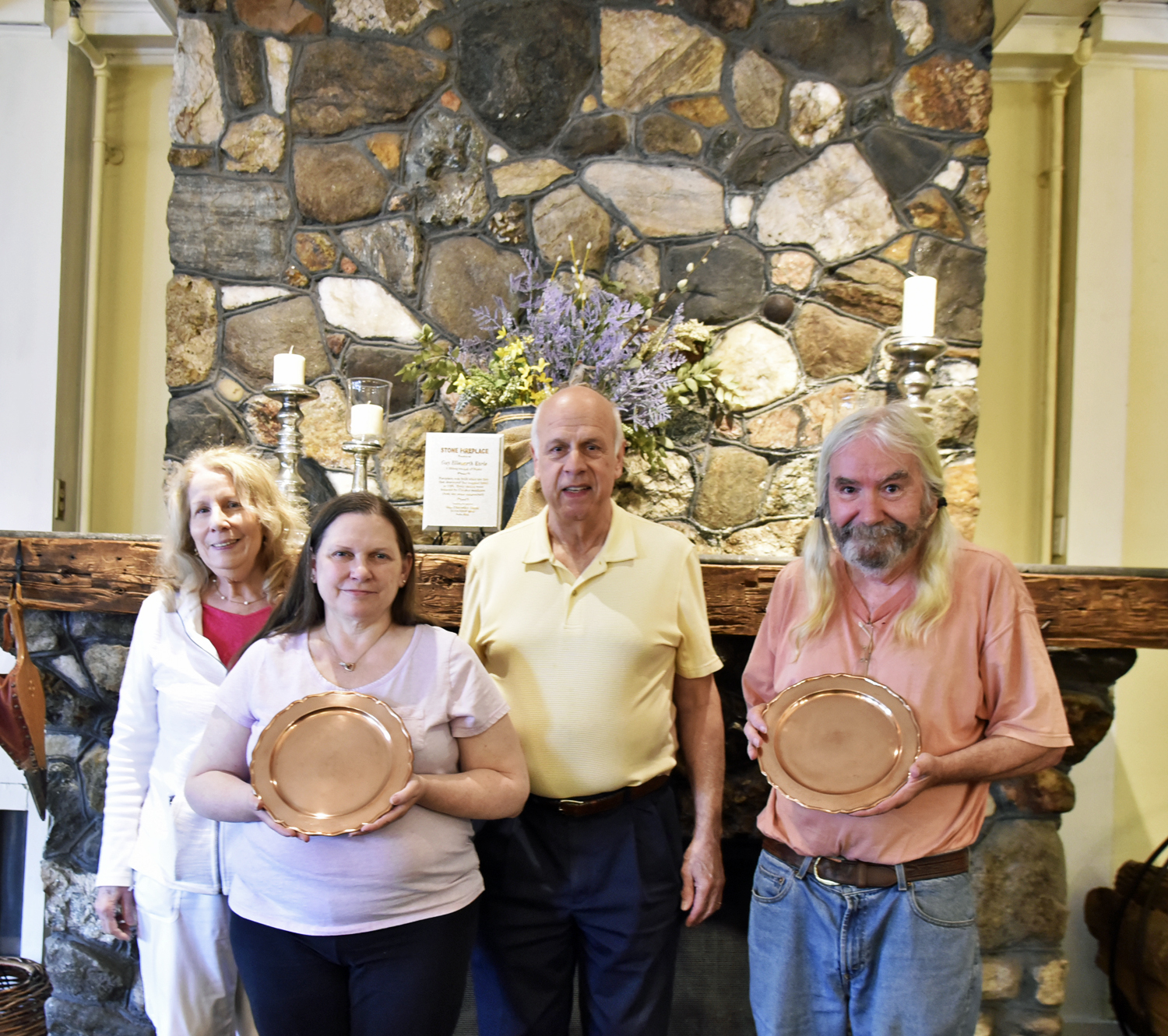 From left, Patricia Mackensen, the Fullerton Inn's General Manager Kim Bryan, Warren Mackensen and Ron Patch of the Chester Historical Society.
